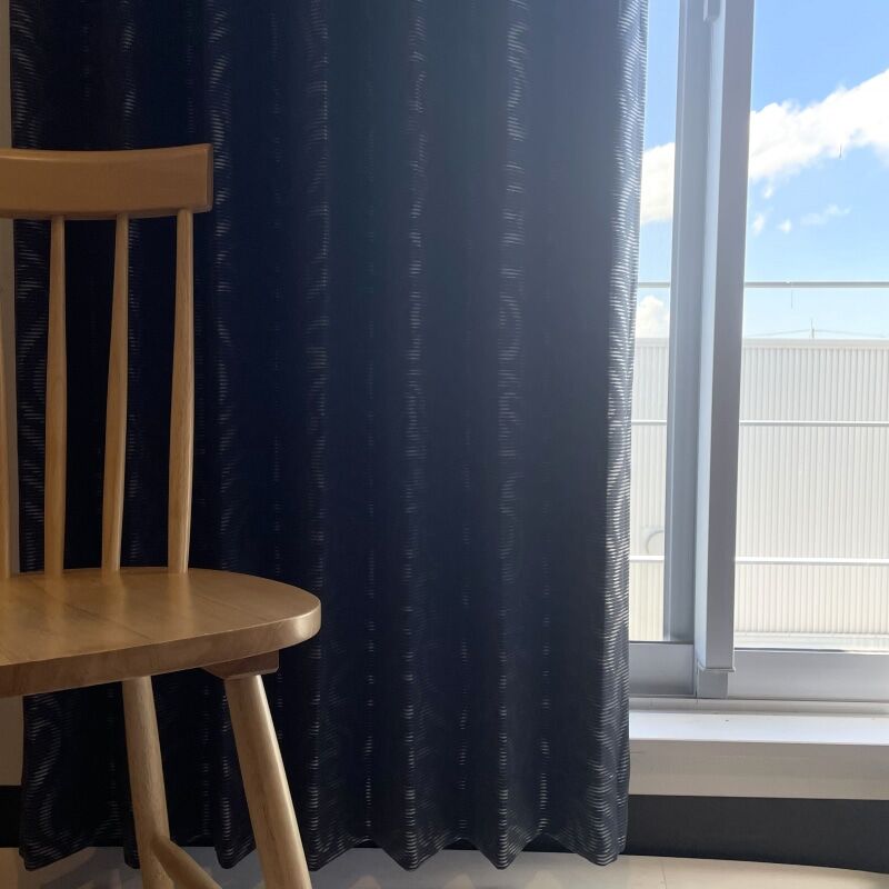 オダリスク カフェカーテン JE-98052 ネイビー ｜ジャストカーテン
