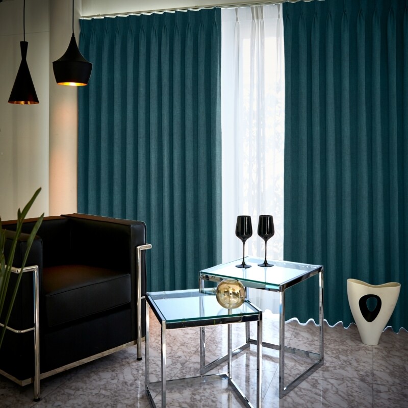 レヴィ カーテン JE-98070 ブルーグリーン ｜ジャストカーテン