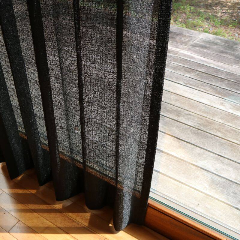 ミラー】スノークラッシュ カフェカーテン JC-11006 ブラック