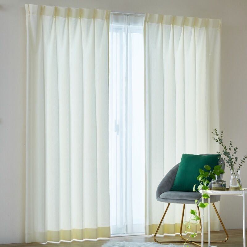 クラッシュムジ カーテン JC-12112 アイボリー ｜ジャストカーテン