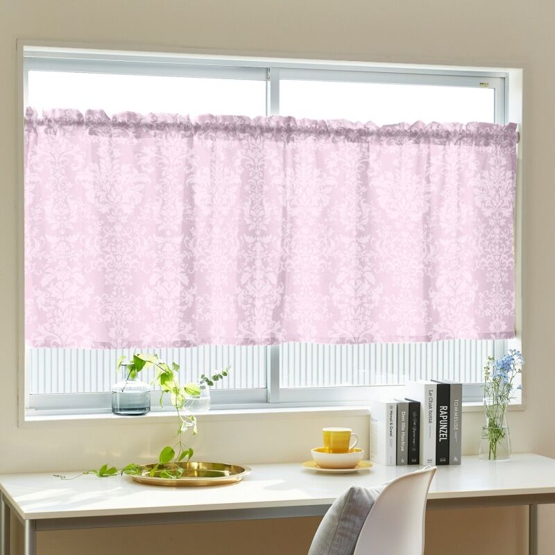 プラントダマスク カフェカーテン JE-12226 パープル ｜ジャストカーテン