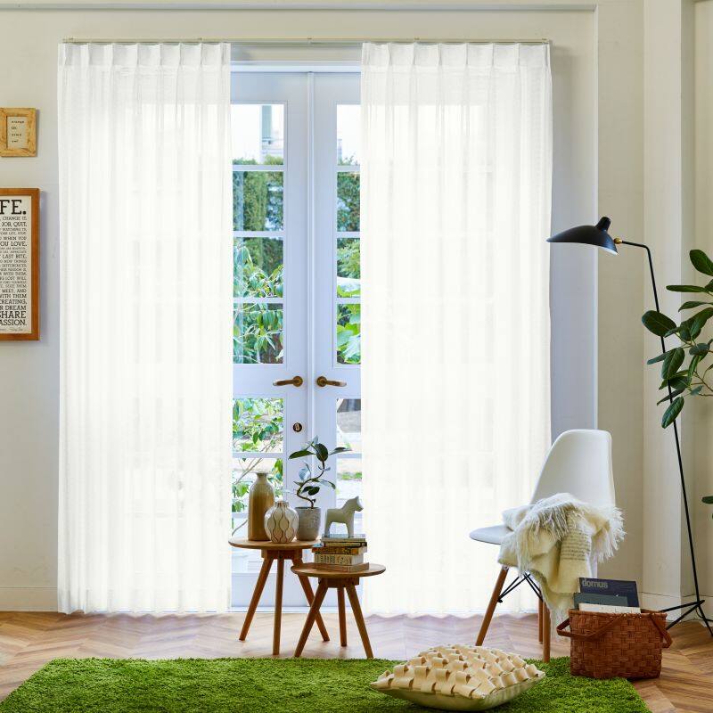 ミラー・消臭・抗菌】ネスク レースカーテン JD-15247 ホワイト