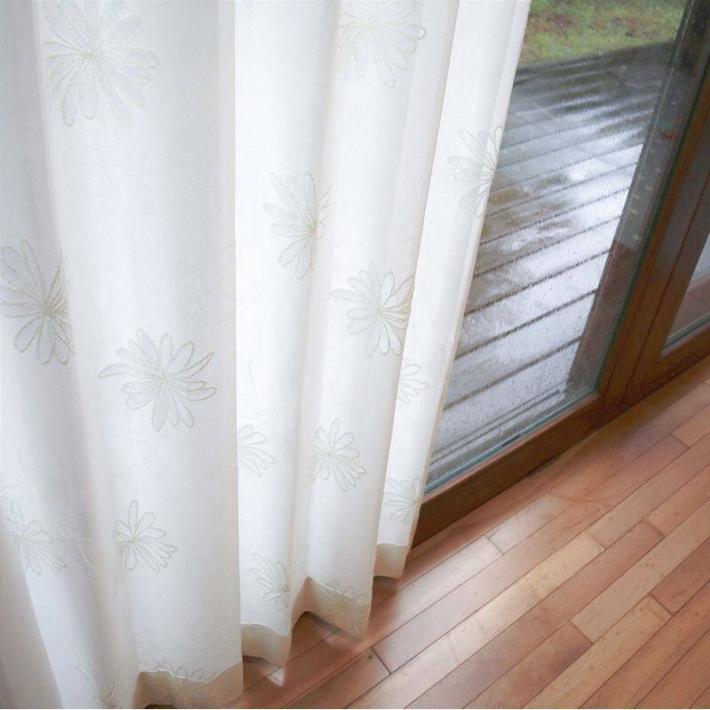 ミラー】コンパス レースカーテン JD-15230 グリーン ｜ジャストカーテン