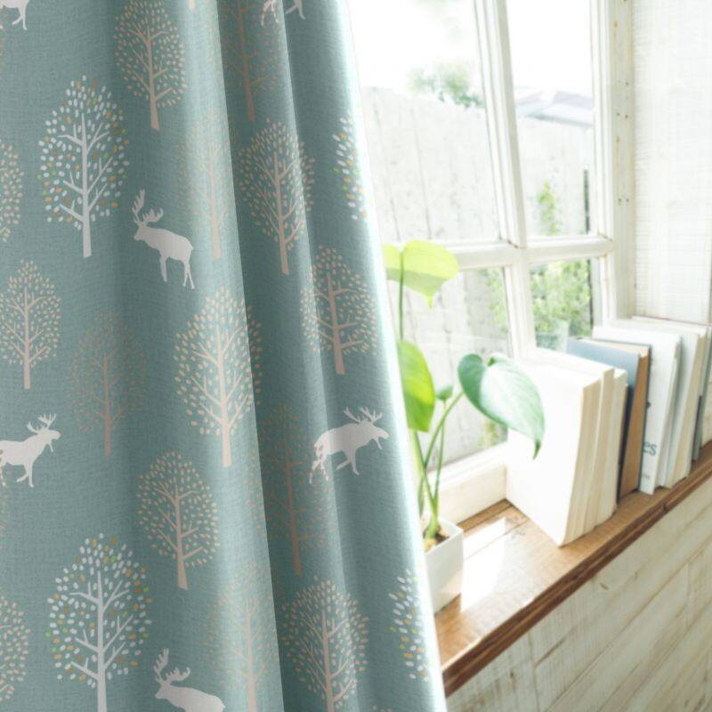 エルク カーテン JD-19153 ライトブルー ｜ジャストカーテン