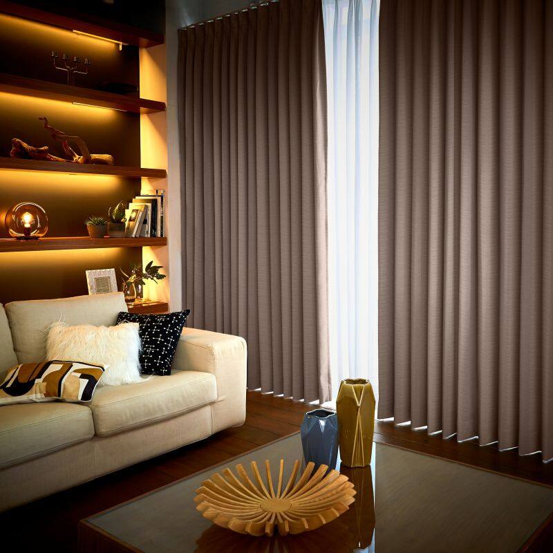 ギザギザ カーテン JD-19176 ライトブラウン ｜ジャストカーテン