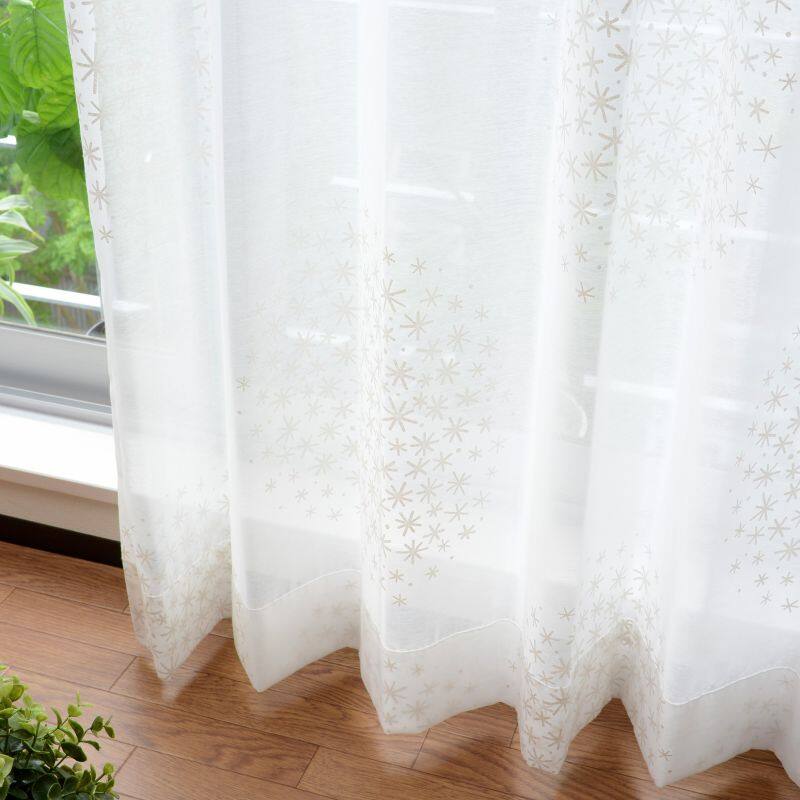 キラキラ カフェカーテン JD-19105 シルバー ｜ジャストカーテン