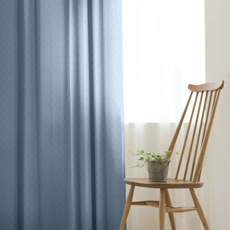 ワオン カーテン JD-19246 ネイビー ｜ジャストカーテン