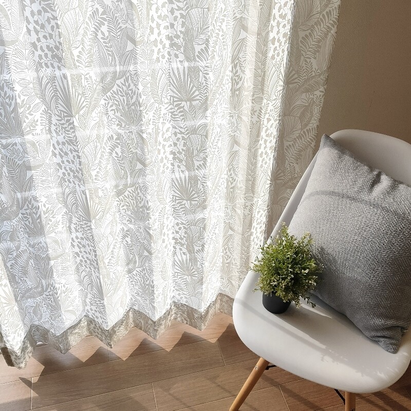 ビオトープ カフェカーテン JD-19256 ベージュ ｜ジャストカーテン