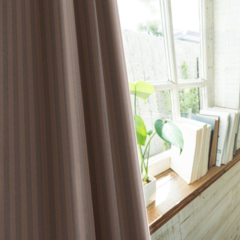 タテストライプ カーテン JE-19221R ダークブラウン ｜ジャストカーテン