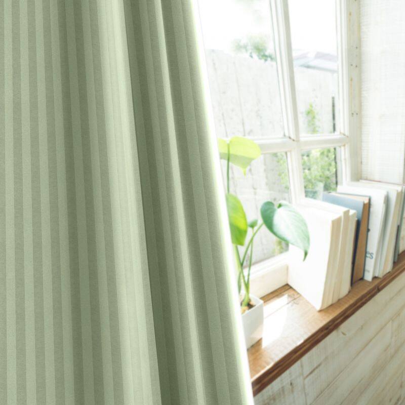 タテストライプ カーテン JE-19224R グリーン ｜ジャストカーテン
