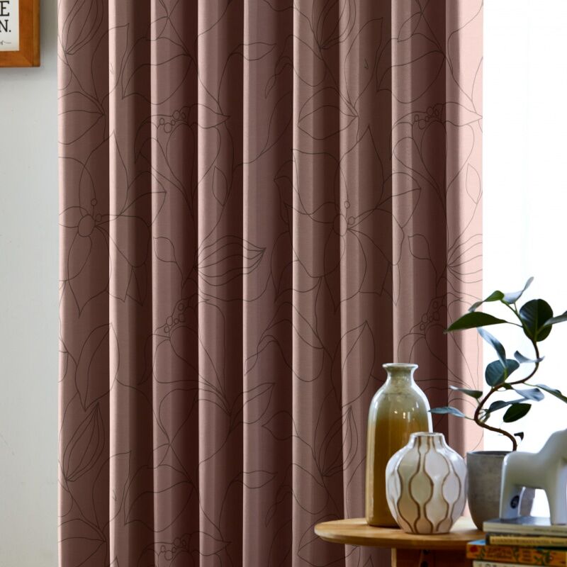リリーガーデン カーテン JD-19226 ブラウン ｜ジャストカーテン