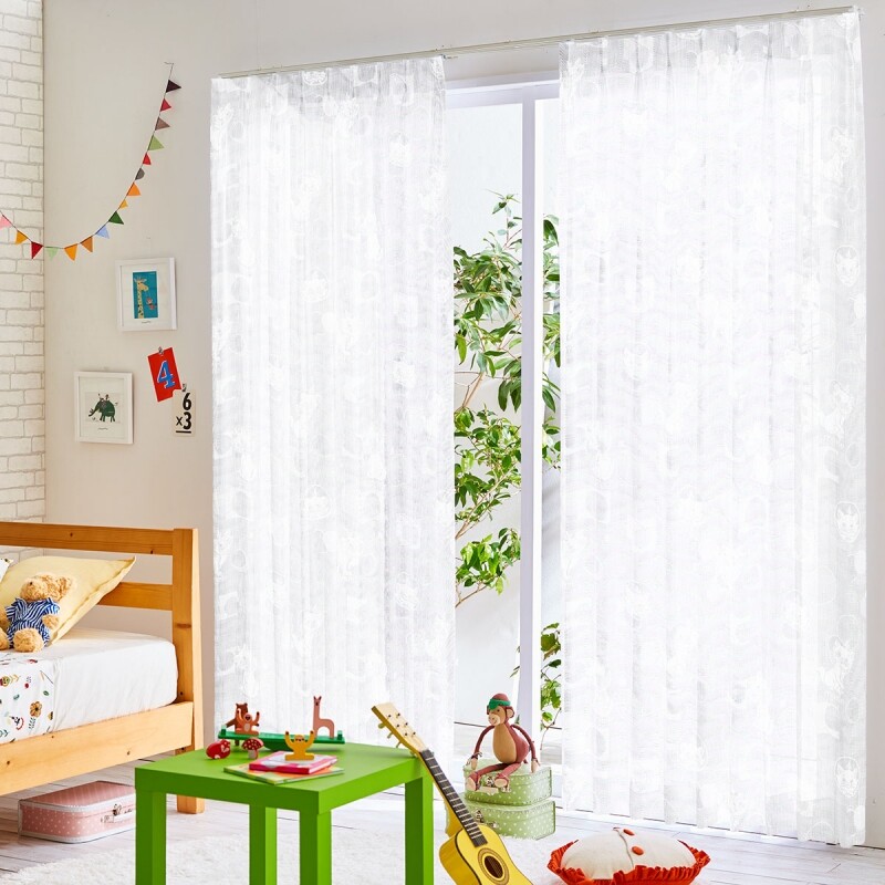 ディズニーレース「マリー」 カフェカーテン JC-04034 ホワイト