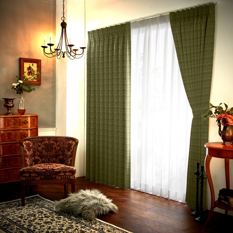 ボスコ カフェカーテン JD-9178 グリーン ｜ジャストカーテン