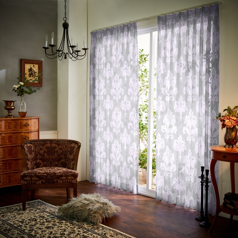 モケ カフェカーテン JE-92011 パープル ｜ジャストカーテン