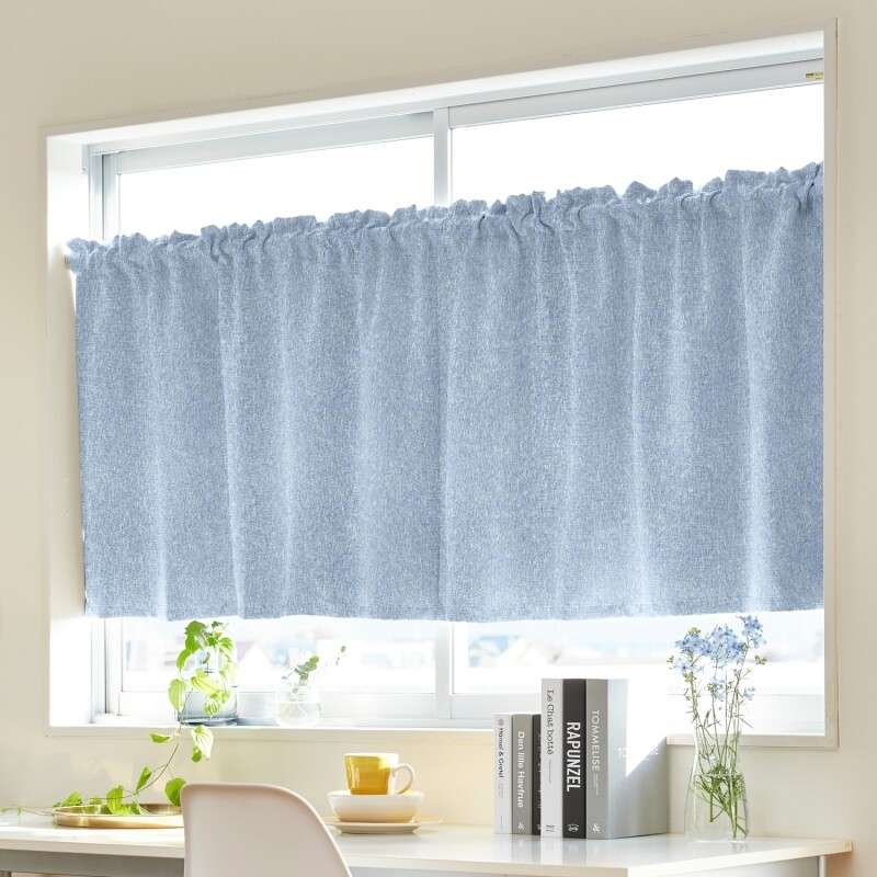 静 カフェカーテン JF-94047R ブルー ｜ジャストカーテン