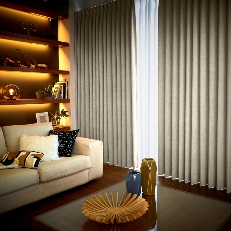 静 カーテン JF-94045R ベージュ ｜ジャストカーテン