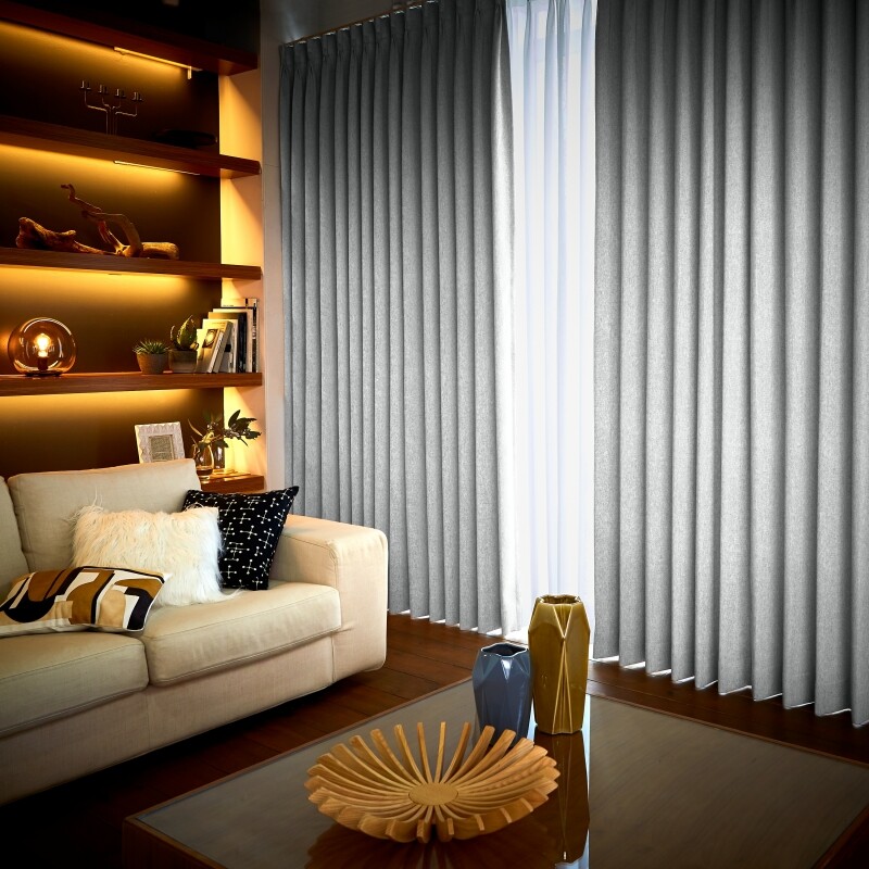 静 カーテン JF-94046R ライトグレー ｜ジャストカーテン