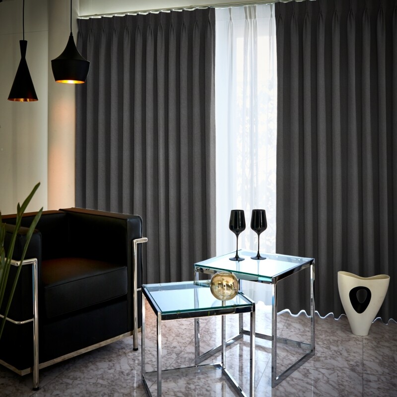 静 カーテン JF-94048R ダークグレー ｜ジャストカーテン