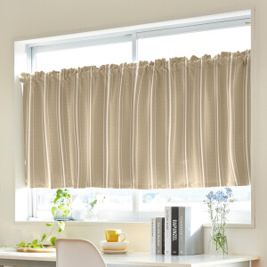 タフタストライプ カフェカーテン JE-92659 ブラウン ｜ジャストカーテン