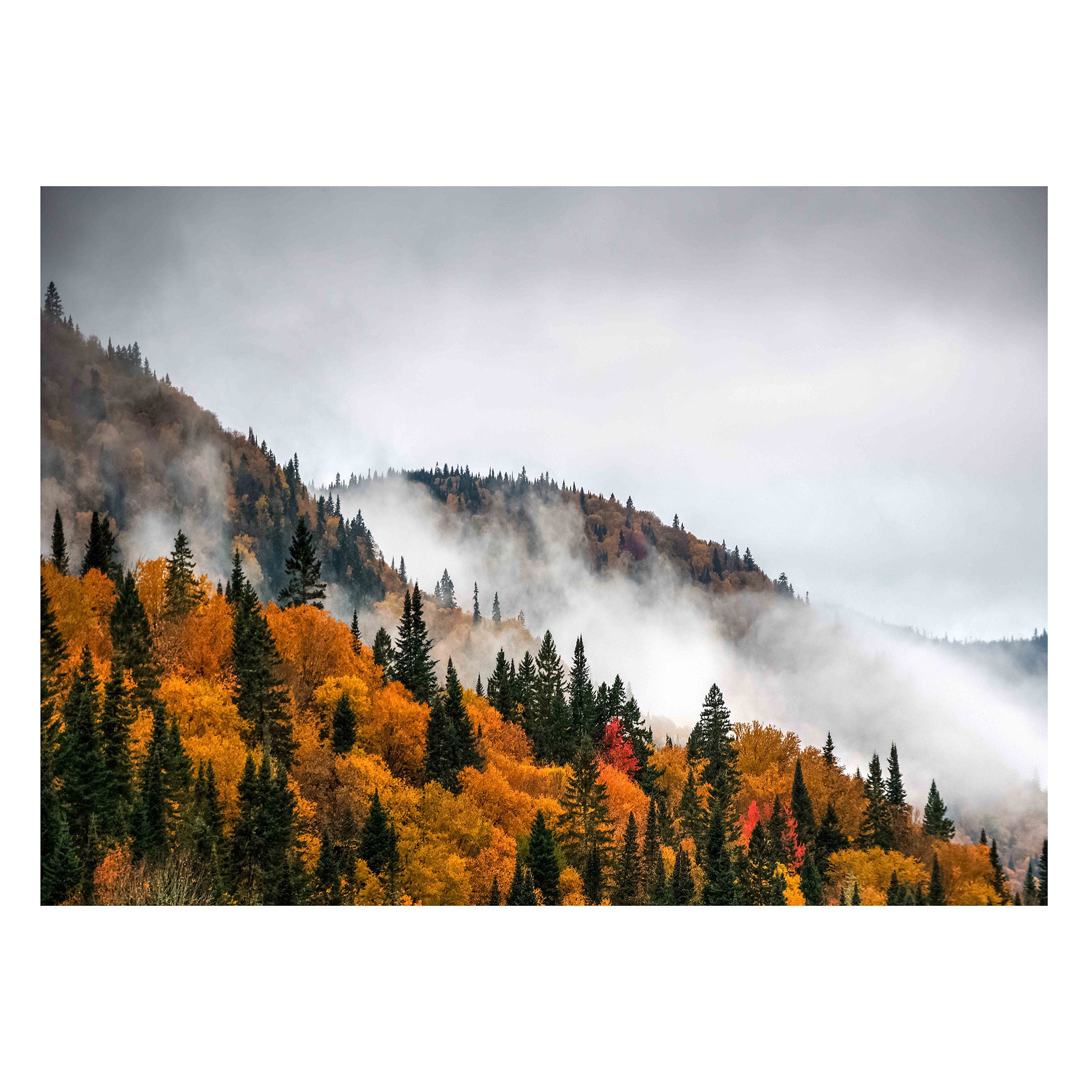 PRINTS Wall Art Print, Autumn Mountain Mist (120 x 80 cm)