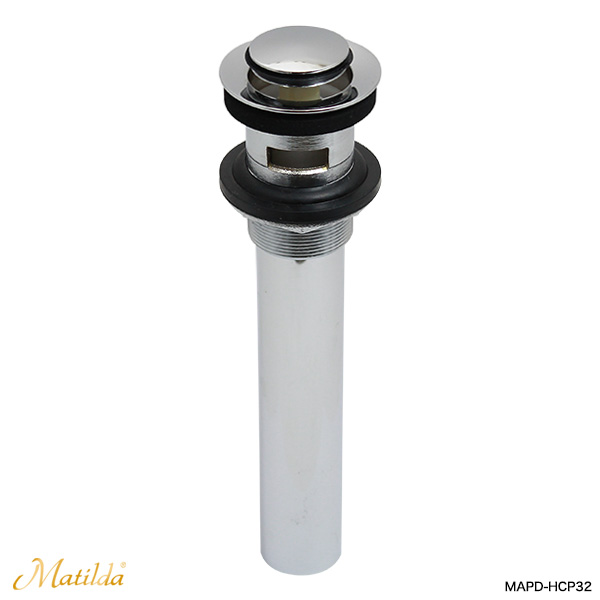 プッシュ式ドレンユニット32（横穴付き/クロム）｜蛇口堂