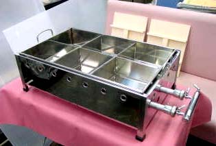 おでん鍋セット ガス式 2.0尺＝660x400（6ツ切）木蓋付