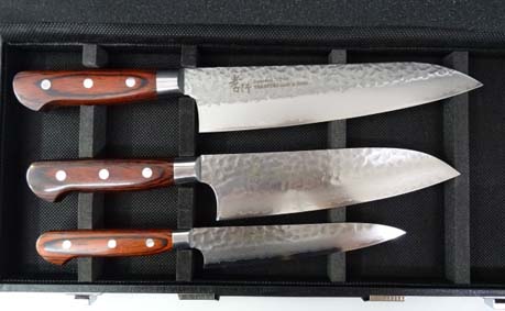 洋庖丁 ダマスカス 3本セット ＋包丁ケース（3本用）