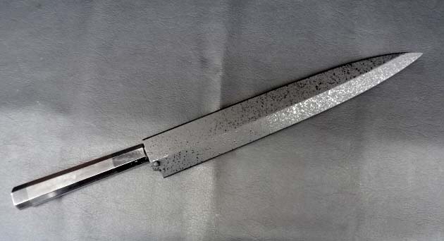 銀魂 正夫（柳刃）銀三鋼 本焼き 鏡面加工 堺孝行包丁 鞘付き