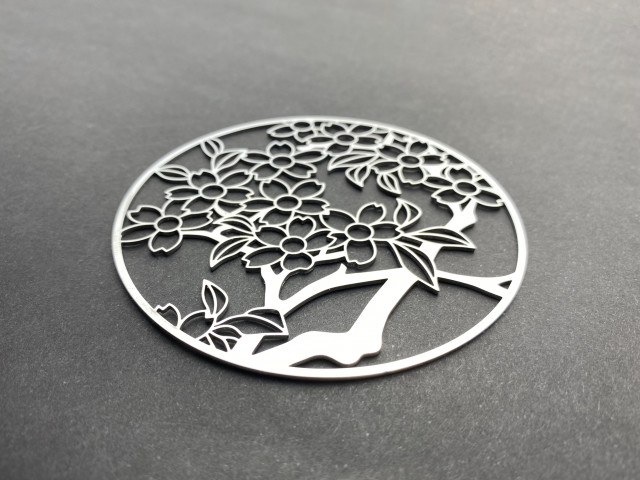 決算SALE開催中！】ステンレスコースター (SUSベース) 桜｜ステンレス