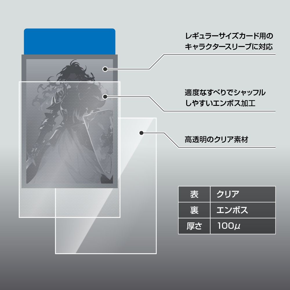 アクラス｜トレカサプライ｜ザラザラマットスリーブ オーバーサイズ