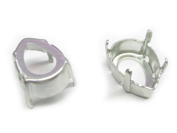 4320用ペアシェイプ MM8,0X6,0用石座 ロジウムカラー 10個