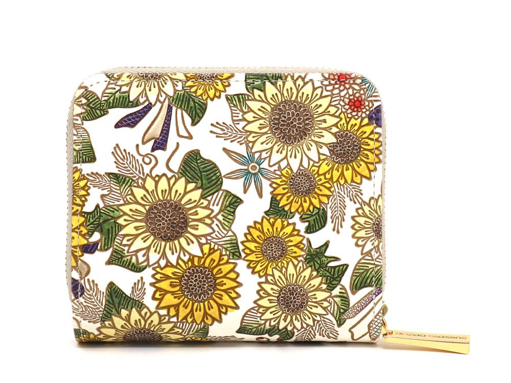 夏限定柄】ひまわり 二つ折りファスナーミニ財布［t］
