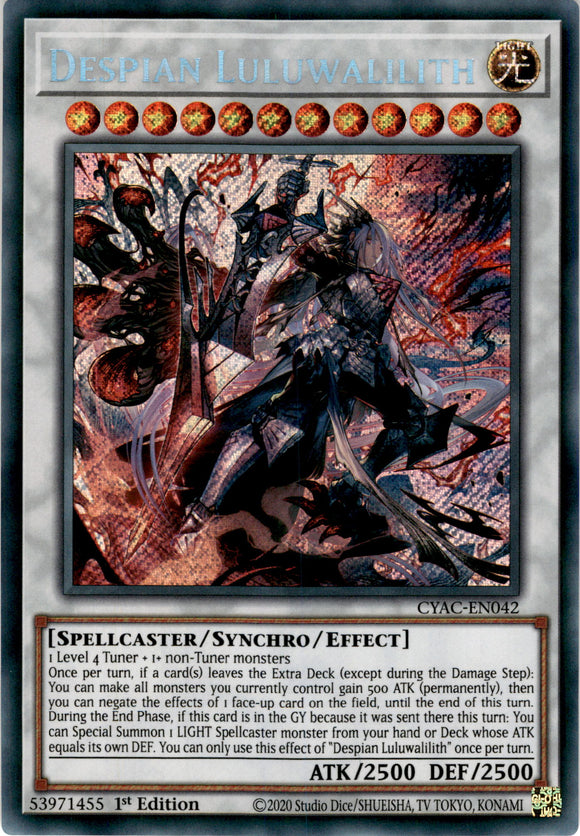 遊戯王 EU版 CYAC 赫聖の妖騎士 シークレットレア 英語版 – トレカ屋