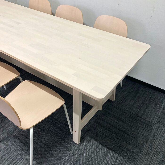 イケア ダイニングテーブルセット［チェア6脚付き］ ナチュラル 中古