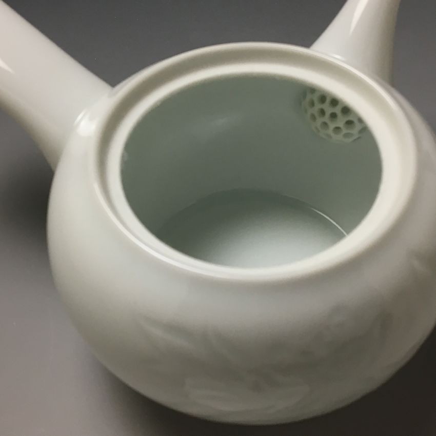 有田焼 無形文化財 名工 初代 奥川忠右衛門 白磁茶器揃 共箱 / 小城ベース