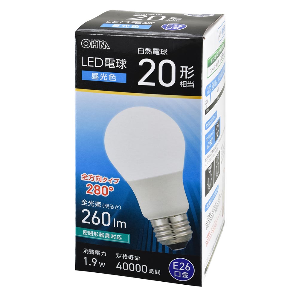 LED電球 E26 20形相当 昼光色 [品番]06-5453｜株式会社オーム電機