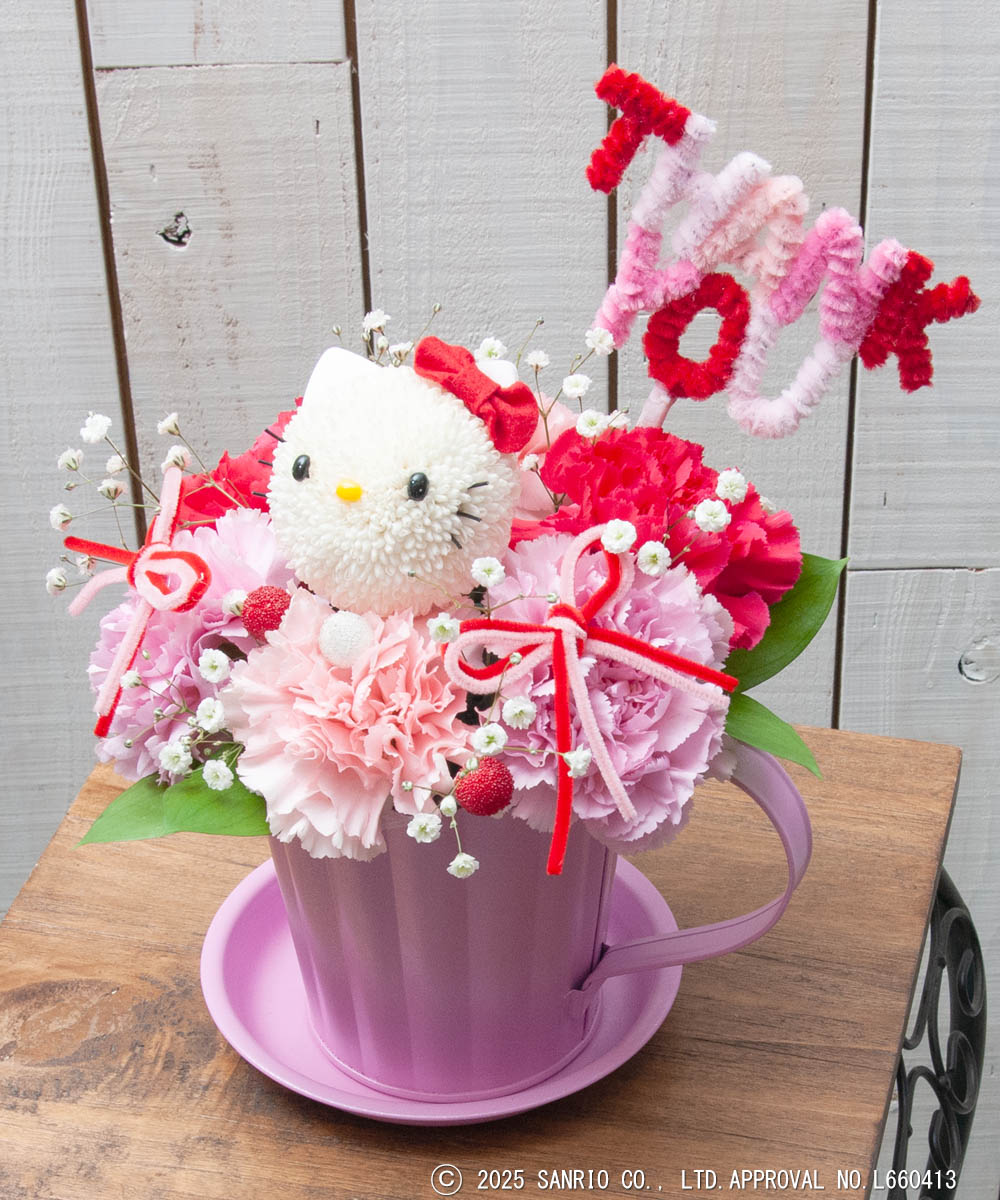 ハローキティ母の日フラワーアレンジ☆プレゼント・ギフトに