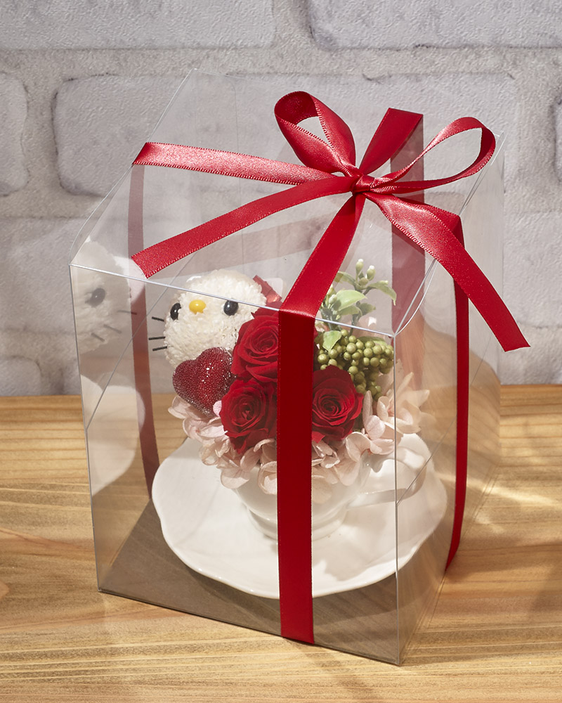 ハローキティプリザーブドフラワー・ティーカップ｜お花屋さん