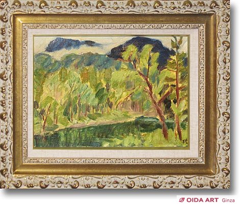 楢原健三 池畔 | 絵画など美術品の販売と買取 | 東京・銀座 おいだ美術