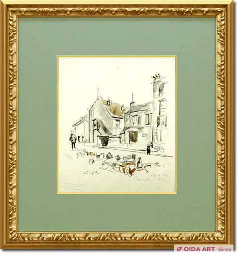 藤田嗣治 村の風景 | 絵画など美術品の販売と買取 | 東京・銀座 おいだ美術