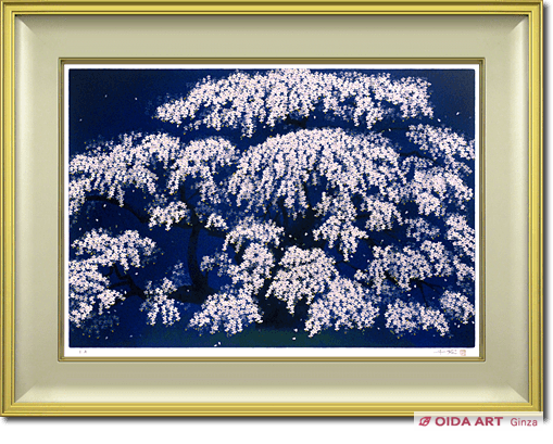 中島千波 静夜 三春の瀧桜 | 絵画など美術品の販売と買取 | 東京・銀座