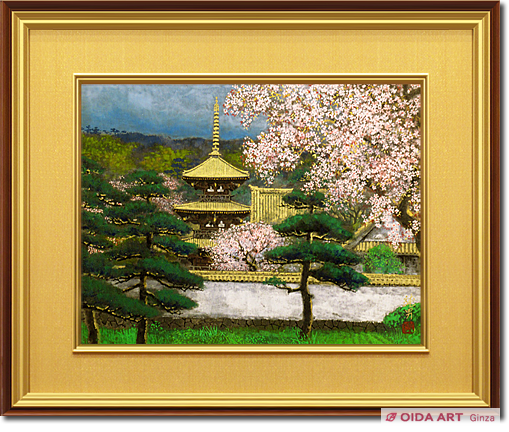 後藤純男 桜花塔映 | 絵画など美術品の販売と買取 | 東京・銀座 おいだ美術