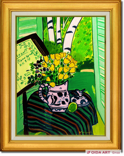 坂口紀良 白樺の見える窓辺 | 絵画など美術品の販売と買取 | 東京