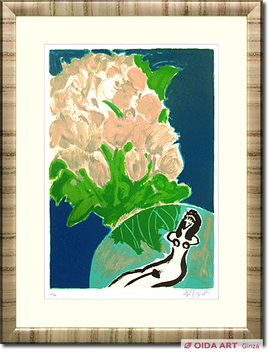 三岸節子 ピンクの花 | 絵画など美術品の販売と買取 | 東京・銀座 おい