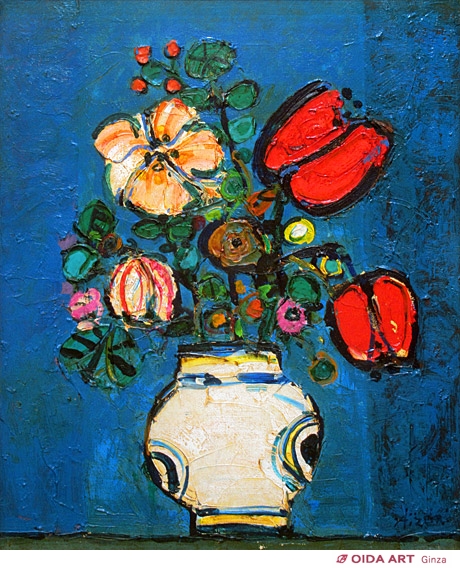 アイズピリ 青いバックの花 | 絵画など美術品の販売と買取 | 東京