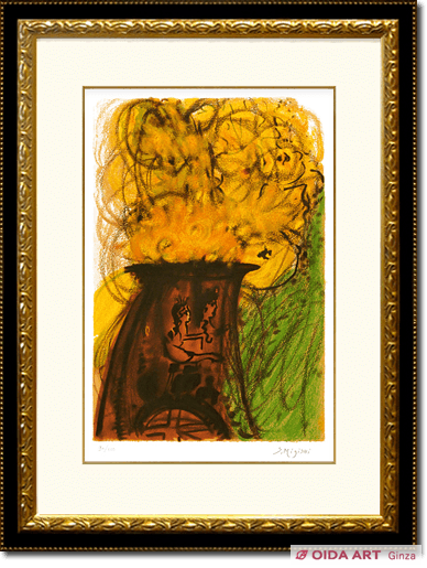 画家 三岸節子 花 黄色い花 額入 画家 三岸節子 花 黄色い花 額入 人気