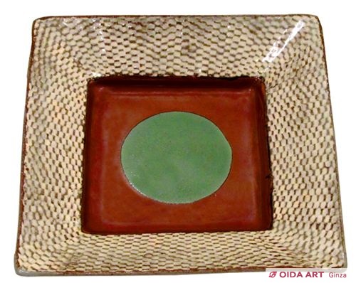 島岡達三 象嵌角皿 | 絵画など美術品の販売と買取 | 東京・銀座 おいだ美術