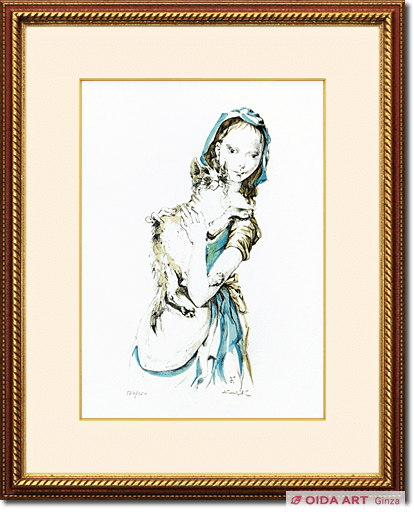 藤田嗣治 猫を抱く少女 | 絵画など美術品の販売と買取 | 東京・銀座