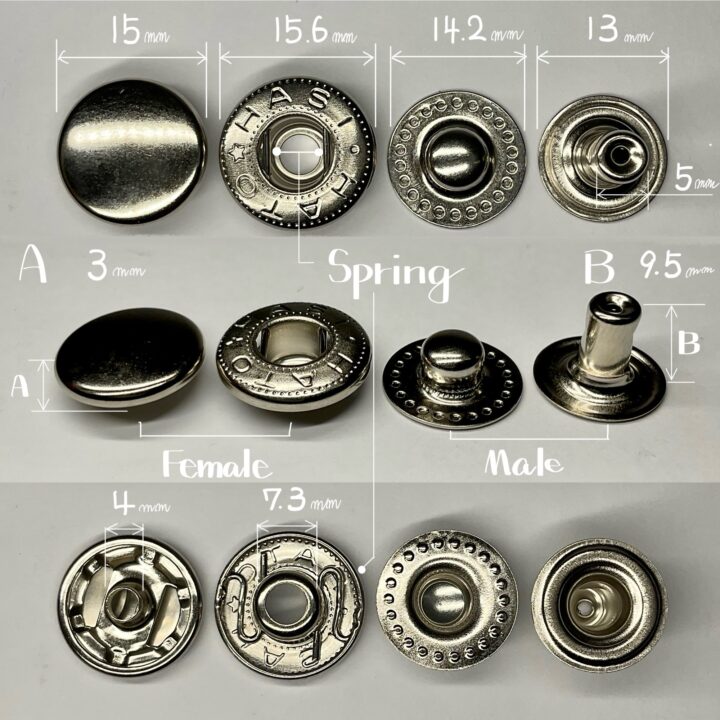 バネホック (特大/ No.8050) ニッケルメッキ【HASI HATO】｜製品紹介