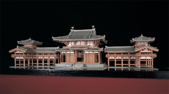 銘木製建築模型1/70「平等院鳳凰堂」